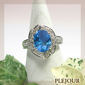 k18ゴールド・ブルートパーズリング・ダイヤモンド・指輪の通販は 167,250円