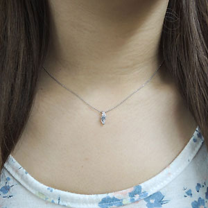 K18YG 天然　サンタマリアアクアマリン　ペンダントネックレス　18金　上品 K18 サンタマリア・アクアマリン＆ダイヤモンドのネックレス ~Ello