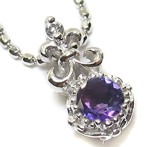K10・アメジストネックレス・一粒・アメシスト・ペンダントの通販はネックレス