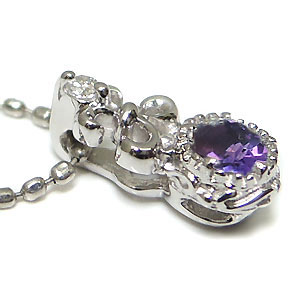 K10・アメジストネックレス・一粒・アメシスト・ペンダントの通販は