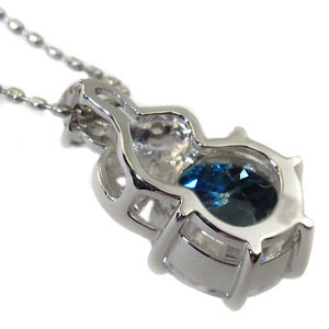 ロンドンブルートパーズネックレス・K10・大粒・ロンドンブルー