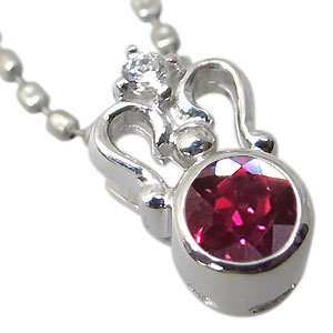 ルビー・ネックレス・一粒・プラチナ・ペンダントの通販は 27,105円