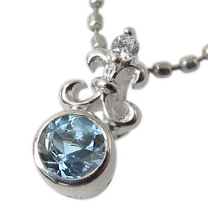 アクアマリンサンタマリア・ネックレス・一粒・k18・アクアマリンペンダントの通販は