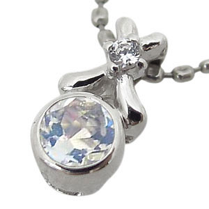 ネックレス・プラチナ・ロイヤルブルームーンストーン・一粒・ペンダントの通販は