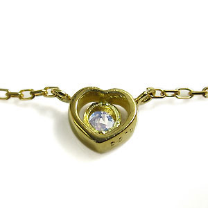 ペンダント・ハート・10金・一粒・ロイヤルブルームーンストーン・ネックレスの通販は