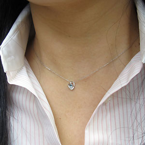 K10・ブルートパーズ・ネックレス・一粒・ハート・ネックレス ネックレス