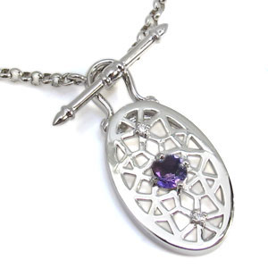 メンズ・ネックレス・アメジスト・18金・ペンダントの通販は 104,450円