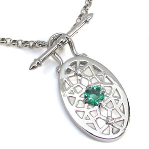 メンズ・ネックレス・エメラルド・18金・ペンダントの通販は