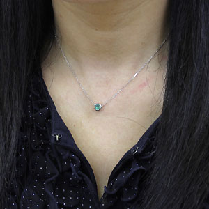 エメラルド・ネックレス・ハート・K10・一粒・ネックレス