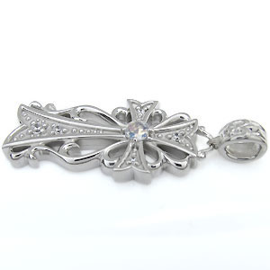 クロスネックレス ロイヤルブルームーンストーン 唐草 メンズ 18金 クロスSTONESペンダント メンズ クロスネックレス 十字架