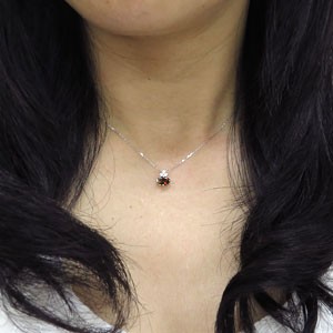ガーネット ペンダント 一粒 ガーネット ネックレス K18