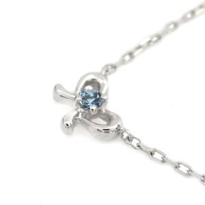 プラチナ ペンダント リボン プチネックレス アクアマリンサンタマリア クリスマス ポイント消化 プラチナ・ペンダント・リボン・プチネックレス・アクア