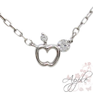 ダイヤモンド・リンゴ・ペンダント・プチ・ネックレス・K10の通販は