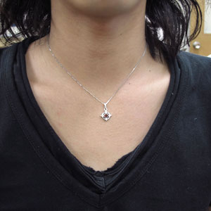 プラチナ・メンズ・ネックレス・選べる誕生石・シンプル・ペンダント