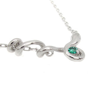 プラチナ シンプル 蛇 ネックレス エメラルドペンダントの通販は fundamatics.net