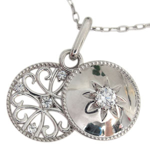 プラチナ・ロケット・ネックレス・ダイヤモンド・ペンダントの通販は