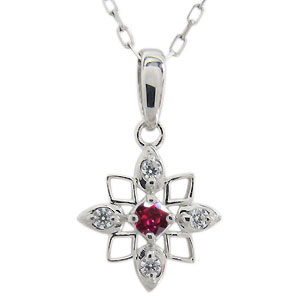 シルバー ネックレス 星 ルビー ネックレス レディース ペンダント