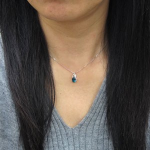 ロンドンブルートパーズ・ペンダント・一粒・ネックレス・K18
