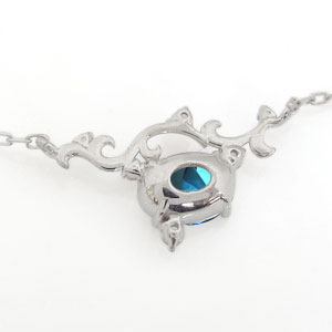 オーバル ロンドンブルートパーズ ネックレス 10金 ペンダント ロンドンブルートパーズ ドロップ ゴールド ネックレス