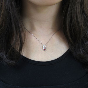 ルビー ネックレス K10 一粒 ネックレス_1