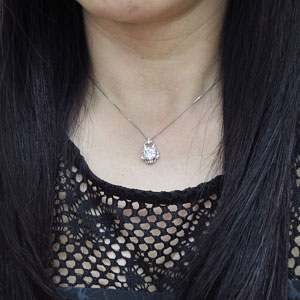 唐草 ネックレス キュービックジルコニア 一粒 K18 ネックレス_1
