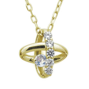 宇宙・ペンダント・星・一粒・ロイヤルブルームーンストーン・ネックレス・K10