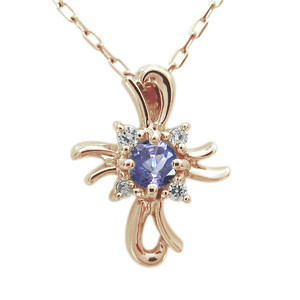 タンザナイト ネックレス クロス 10金 クロス ネックレス レディース 人気の通販は