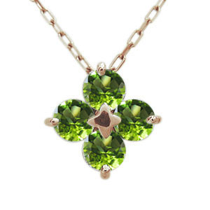フラワー・ネックレス・ペリドット・10金・花・ネックレス 30,550円