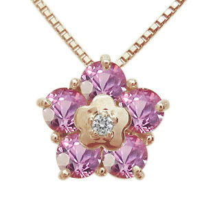 K18WG ピンクサファイア 0.15 ルビー0.15 ペンダントネックレス K18WG ピンクサファイア 0.15 ルビー0.15 ペンダントネックレス レディース