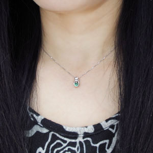 サークル ネックレス エメラルド K10 レディース ネックレス