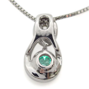 サークル ネックレス エメラルド K10 レディース ネックレス