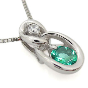 サークル ネックレス エメラルド K10 レディース ネックレス