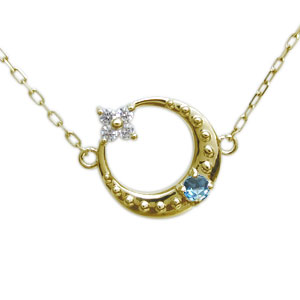 月モチーフ ネックレス ブルートパーズ ネックレス 星 ネックレス 10金の通販は 21,016円