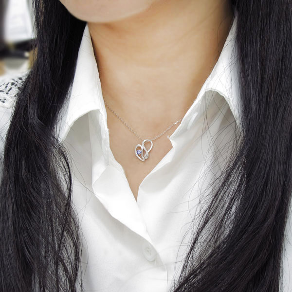 タンザナイト ペンダント ネックレス オープンハート 一粒石 k18 12月誕生石 タンザナイト ネックレス 12月誕生石 甘すぎない大人の