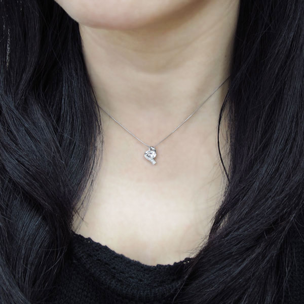 キュービックジルコニア ネックレス ハートモチーフ 10金ネックレス_1
