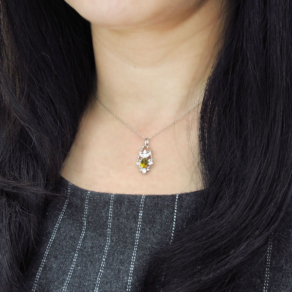 アラベスク ネックレス シトリン 18金 唐草ペンダントの通販は