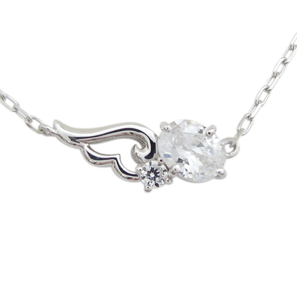 天使の羽 ネックレス フェザー キュービックジルコニア ネックレスの通販はネックレス