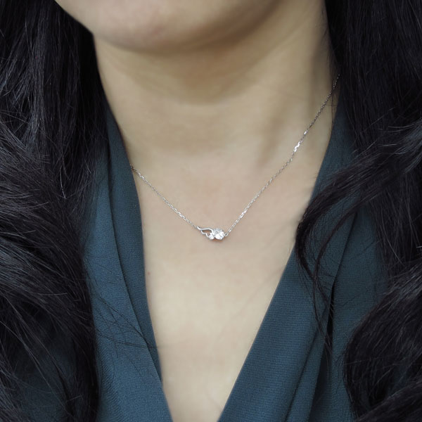 天使の羽 ネックレス フェザー キュービックジルコニア ネックレスの通販は