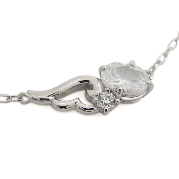 天使の羽 ネックレス フェザー キュービックジルコニア ネックレスの通販は