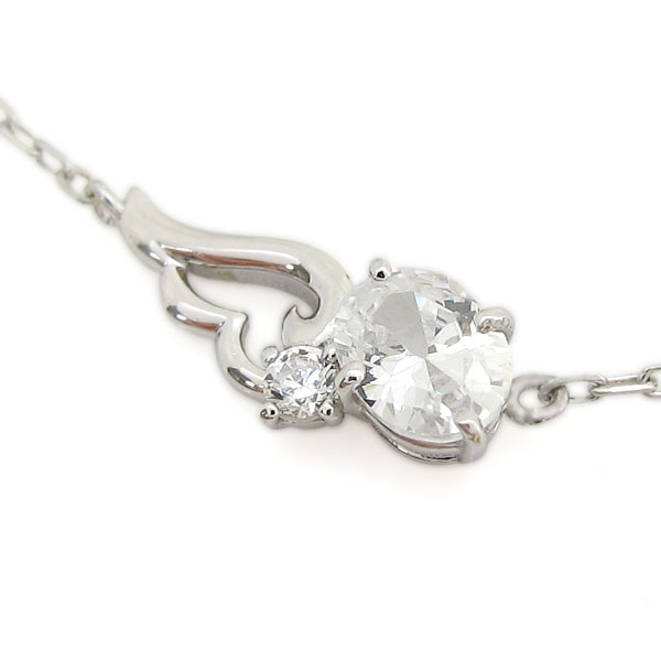 天使の羽 ネックレス フェザー キュービックジルコニア ネックレスの通販は