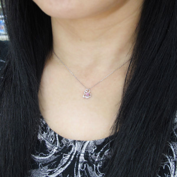 ハートネックレス サファイア ネックレス 唐草 10金 ペンダント