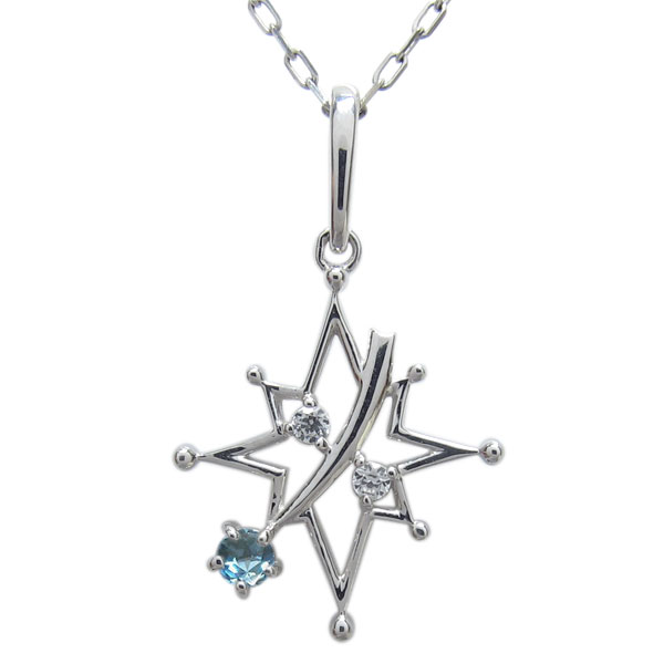 星 宇宙 ネックレス ブルートパーズ 流れ星 ペンダント 10金の通販は