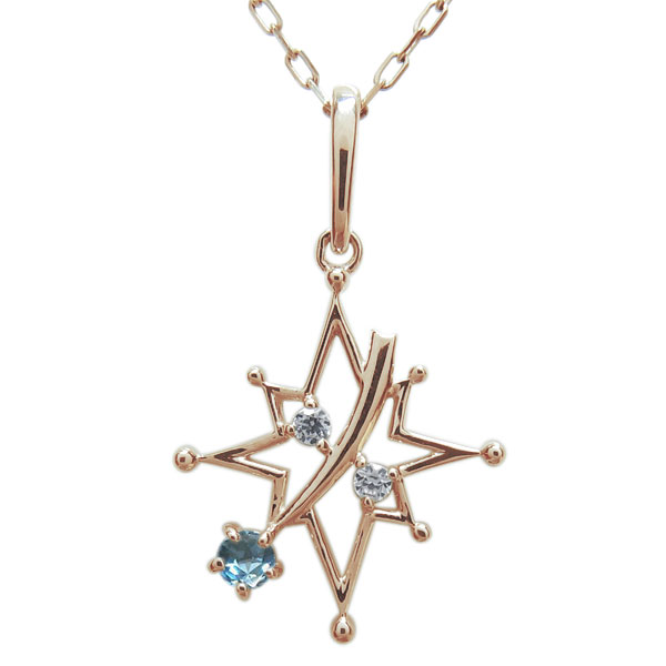 Lilasリラ スターダイヤモンドネックレス 18K イエローゴールド星モチーフ