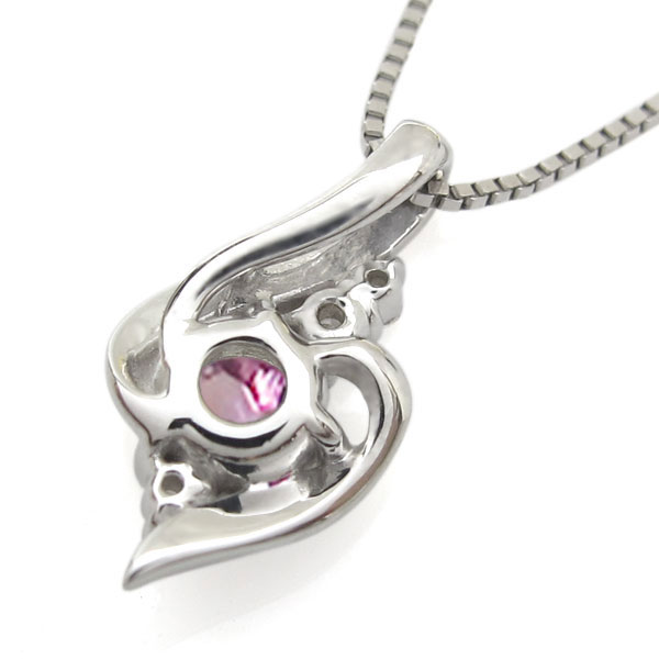 プラチナ ピンクトルマリン ネックレス シンプルペンダント レディースの通販は