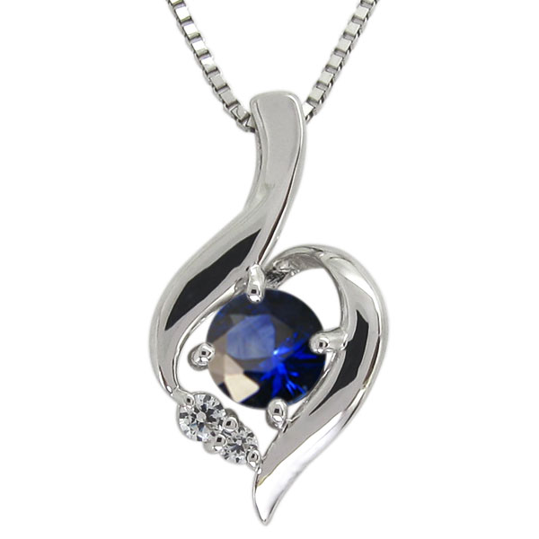 プラチナネックレス サファイア シンプルペンダント レディースの通販は