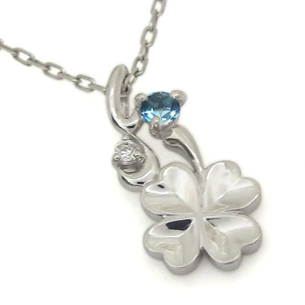 ブルートパーズ クローバー ネックレス 四葉 ペンダント K10 ネックレス