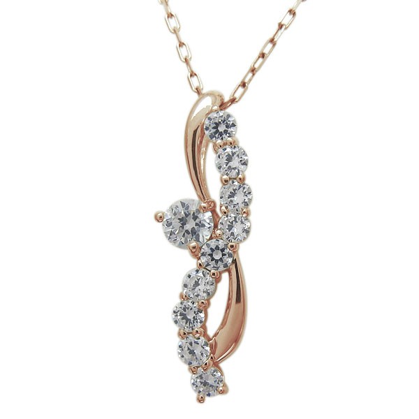 メモリアル ダイヤモンド ネックレス 結婚10周年 ペンダント K10の通販は 45,900円