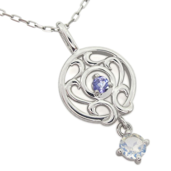 10金 タンザナイト ネックレス アラベスク 唐草 レディースペンダント アラベスク ネックレス 誕生石 唐草 レディースペンダント 10金