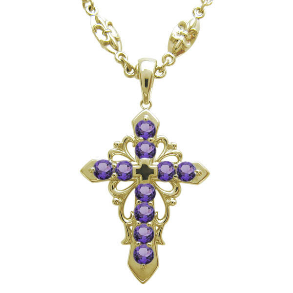 メンズ クロスネックレス 十字架 ゴージャス クロスネックレス 唐草ペンダントの通販は