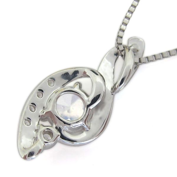 ぱ*ち様 18K ホワイトゴールド ネックレス ストーン エレガント ネックレス ロイヤルブルームーンストーンネックレス K18 一粒